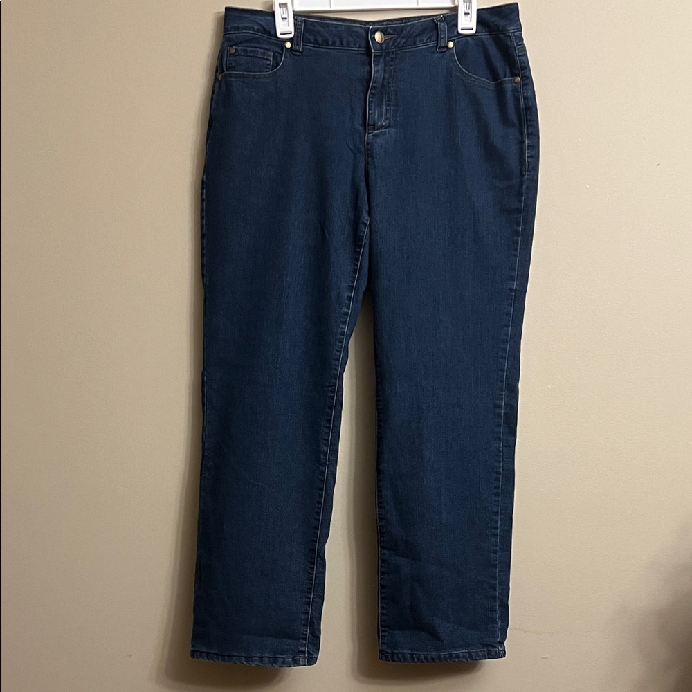 Jessica Dark Blue Straight Leg Fully Lined Jeans Size 12P